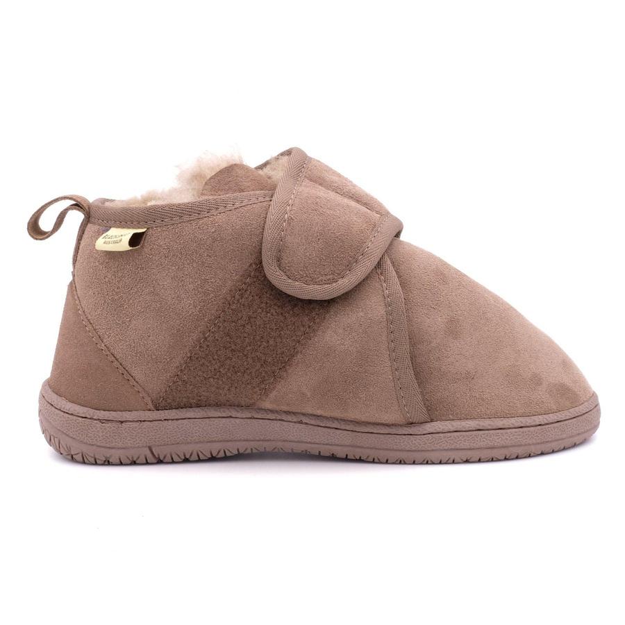 Mens sheepskin slippers on sale with velcro fastening