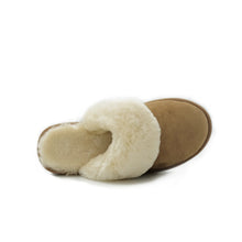 Load image into Gallery viewer, Ladies Scuff Slippers  - Brown - Australian made from Premium Sheepskin