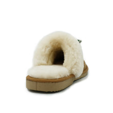 Load image into Gallery viewer, Ladies Scuff Slippers  - Brown - Australian made from Premium Sheepskin