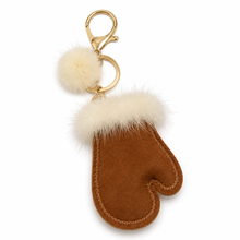 Load image into Gallery viewer, Fluffy Mitten Keyring &amp; Bag Charm – Soft Suede-Style Glove with Pom Pom