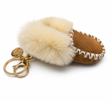 Load image into Gallery viewer, Genuine Sheepskin Moccasin Keyring