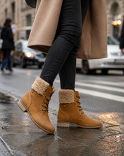 Load image into Gallery viewer, Nora Curly Wool Lace-Up Sheepskin Boots – Premium Women's Winter Boots