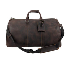 Load image into Gallery viewer, Leather Travel Duffle Bag