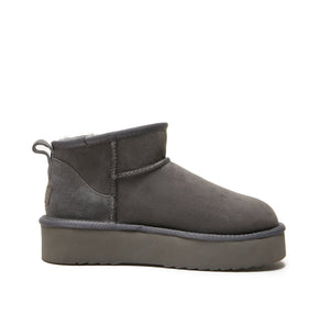 CLASSIC ULTRA MINI PLATFORM UGG - 4CM HIGH PLATFORM SHORT BOOT - 100% A-GRADE DOUBLE FACE AUSTRALIAN SHEEPSKIN