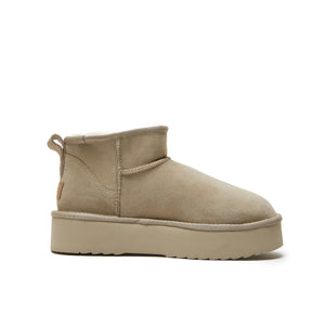 CLASSIC ULTRA MINI PLATFORM UGG - 4CM HIGH PLATFORM SHORT BOOT - 100% A-GRADE DOUBLE FACE AUSTRALIAN SHEEPSKIN