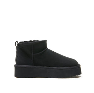 CLASSIC ULTRA MINI PLATFORM UGG - 4CM HIGH PLATFORM SHORT BOOT - 100% A-GRADE DOUBLE FACE AUSTRALIAN SHEEPSKIN