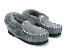 Load image into Gallery viewer, Thick Sole Moccasins -  Grey - Premium Australian Sheepskin