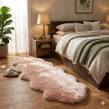 Load image into Gallery viewer, SHEEPSKIN RUG - DUST PINK - DOUBLE LENGTH (180 X 65CM) - LONG WOOL AUSTRALIAN MERINO SHEEPSKIN