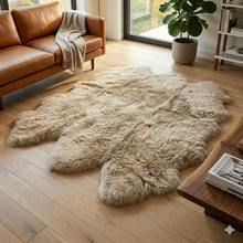 Load image into Gallery viewer, SHEEPSKIN RUG - LINEN - SUPER SEXTO (200 X 165CM) - LONG WOOL AUSTRALIAN MERINO SHEEPSKIN