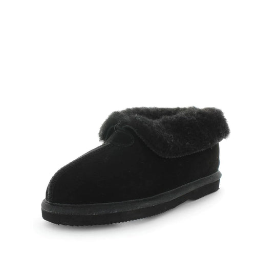 Sheepskin Ankle Boot Slippers -  Black