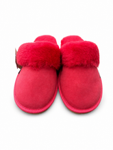 Load image into Gallery viewer, Ladies Scuff Slippers  - Red - Australian made from Premium Sheepskin