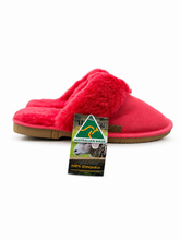Load image into Gallery viewer, Ladies Scuff Slippers  - Red - Australian made from Premium Sheepskin