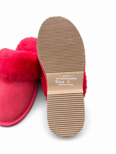 Load image into Gallery viewer, Ladies Scuff Slippers  - Red - Australian made from Premium Sheepskin