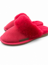 Load image into Gallery viewer, Ladies Scuff Slippers  - Red - Australian made from Premium Sheepskin