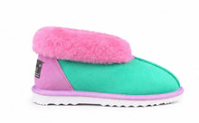 Load image into Gallery viewer, PRINCESS UGG SLIPPERS - 100% AUSTRALIAN SHEEPSKIN INDOOR SLIPPERS - GREEN / PINK