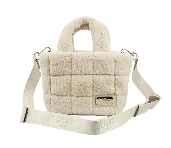 Kodiak Fluffy Teddy Sheepskin Tote Bag - Small Mini
