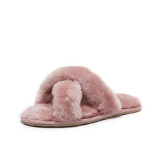 Load image into Gallery viewer, Luna - Premium Sheepskin Crossover Women's Slippers
