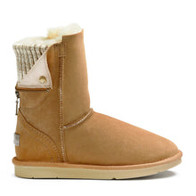 Load image into Gallery viewer, Tundra Australian Made Sheepskin UGG Boots with Knit Collar &amp; Back Zip – Premium Double-Faced Sheepskin Women’s Winter Footwear
