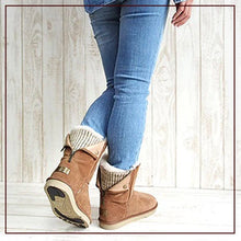 Load image into Gallery viewer, Tundra Australian Made Sheepskin UGG Boots with Knit Collar &amp; Back Zip – Premium Double-Faced Sheepskin Women’s Winter Footwear