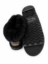 Load image into Gallery viewer, PRINCESS BLACK SPARKLE UGG SLIPPERS - 100% AUSTRALIAN MADE INDOOR SLIPPERS