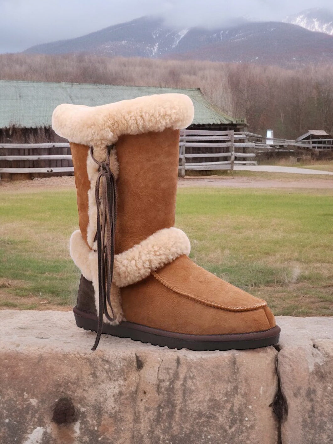 Side Lace Premium Sheepskin Ugg Boots