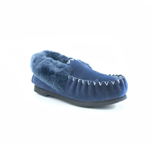 Thick Sole Moccasins  - Navy