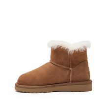 Load image into Gallery viewer, MINI UGG BOOT - WOMEN&#39;S SINGLE BUTTON MINI SHEEPSKIN BOOT - CHESTNUT