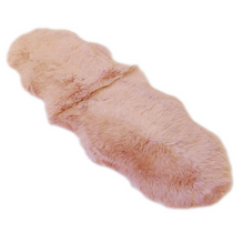 Load image into Gallery viewer, SHEEPSKIN RUG - DUST PINK - DOUBLE LENGTH (180 X 65CM) - LONG WOOL AUSTRALIAN MERINO SHEEPSKIN