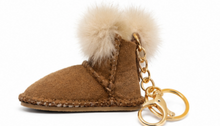 Load image into Gallery viewer, Genuine Sheepskin Mini UGG Boot Keyring with Pom Poms
