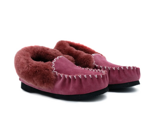 Thick Sole Moccasins - Burgundy