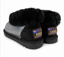 Load image into Gallery viewer, PRINCESS BLACK SPARKLE UGG SLIPPERS - 100% AUSTRALIAN MADE INDOOR SLIPPERS