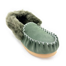 Load image into Gallery viewer, Premium Double-Faced Australian Sheepskin Thick Sole Moccasins  - Green