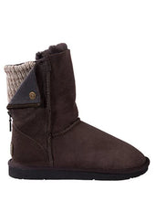 Load image into Gallery viewer, Tundra Australian Made Sheepskin UGG Boots with Knit Collar &amp; Back Zip – Premium Double-Faced Sheepskin Women’s Winter Footwear