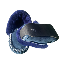 Load image into Gallery viewer, Back Supported Moccasins - Navy - Premium Sheepskin Australian Made