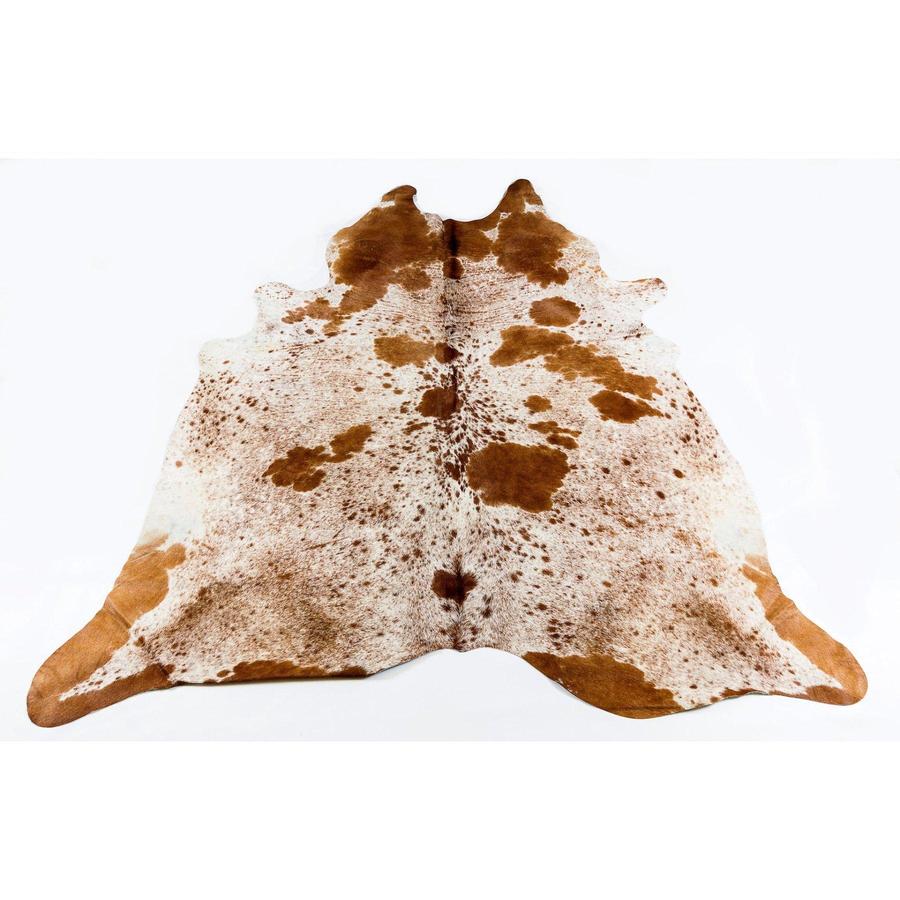 SPECKLED BROWN SPOTTED - BROWN & WHITE COLOURED LARGE PREMIUM COWHIDE RUG