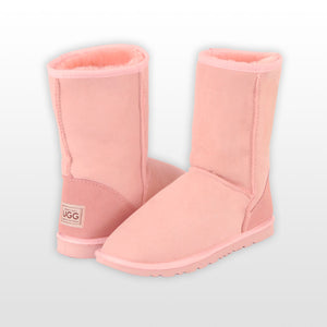 Classic Short Ugg Boots - Pink - Premium Australian Double Face Sheepskin