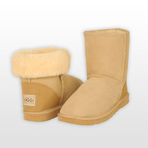 Classic Short Ugg Boots - Sand -Premium Double Face Sheepskin