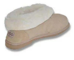 Sheepskin Ankle Boot Slippers - Beige