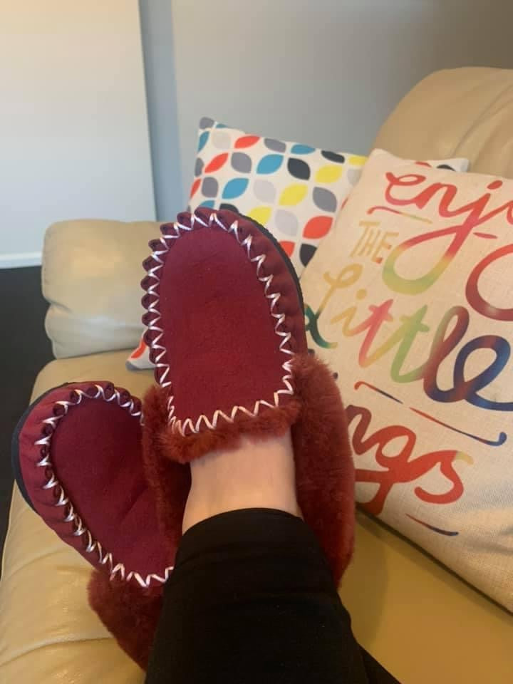 Thick Sole Moccasins - Burgundy