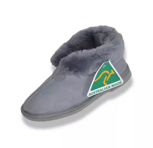Sheepskin Ankle Boot Slippers - Grey