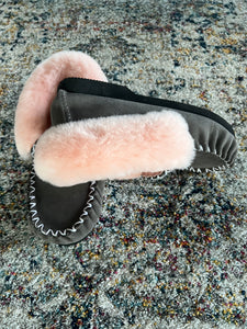 Thick Sole Moccasins  - Grey/Pink