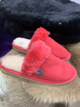 Load image into Gallery viewer, Ladies Scuff Slippers  - Red - Australian made from Premium Sheepskin