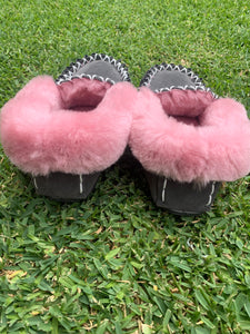 Thin Sole Moccasins - Grey/Pink