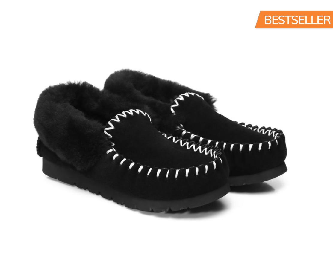 Thick Sole Moccasins Black Uggs Moccasins4All