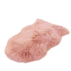 DUST PINK - LARGE SIZE - LONG WOOL SHEEPSKIN RUG - AUSTRALIAN MERINO SHEEPSKIN